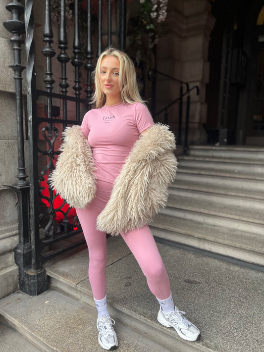 ‘Blush pink’ women’s fitness gym wear set